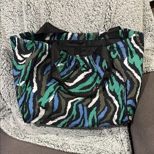 Diane Von Furstenberg Green and Blue Abstract Tote